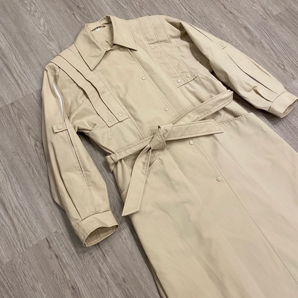 VINTAGE Sears Beige Trench Coat Vintage Size 8 Modern Size Small - Picture 3 of 16